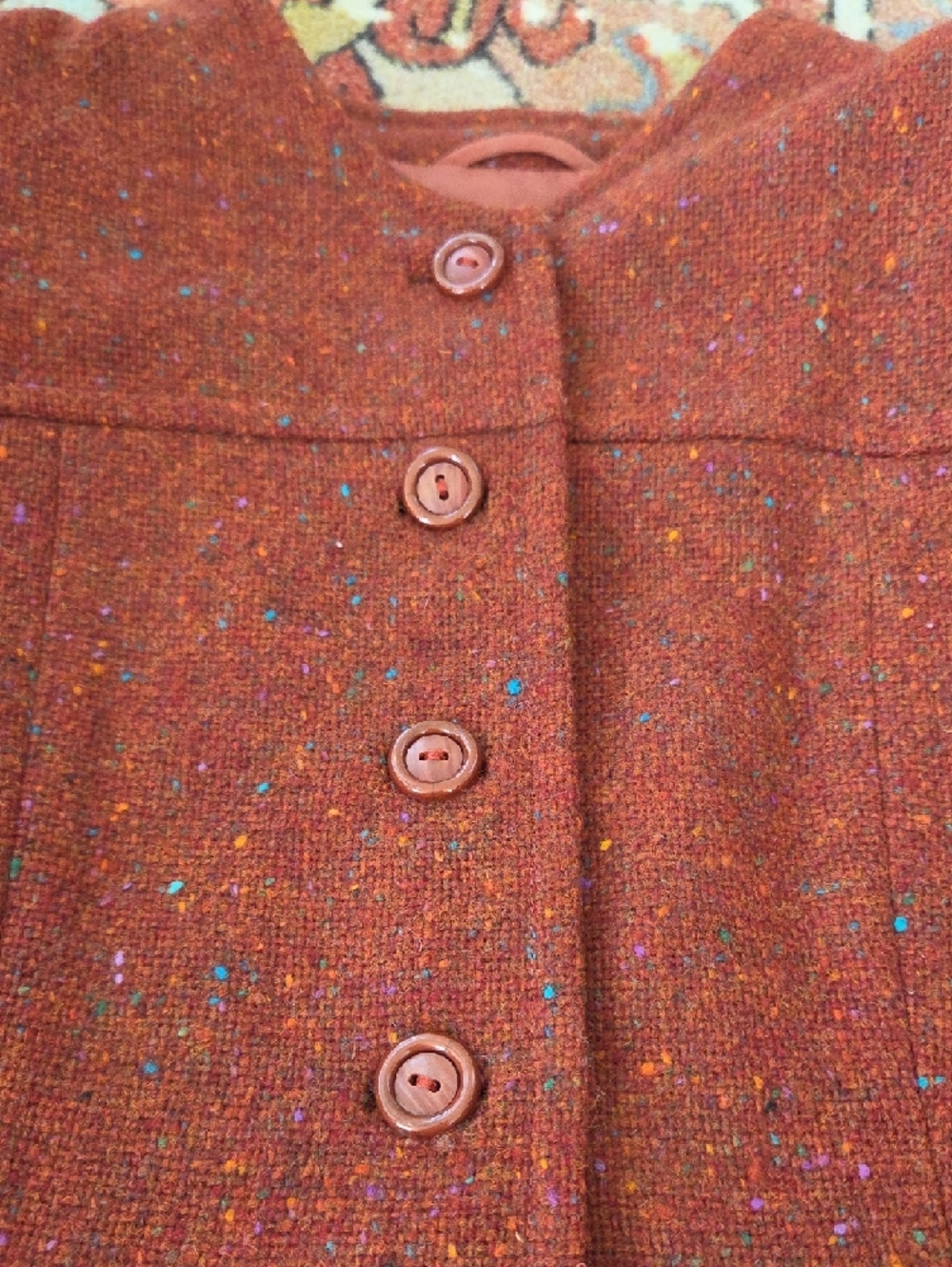 Women's Rust Tweed Button-Front Jacket - Picture 2 of 3
